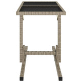 Vidaxl tuintafel 110x53x72 cm glas en poly rattan beige