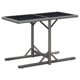 Vidaxl tuintafel 110x53x72 cm glas en poly rattan antraciet