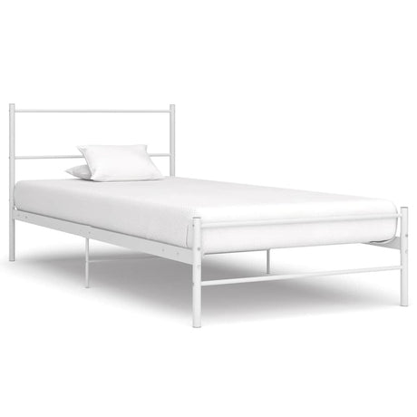 Vidaxl bedframe metaal wit 90x200 cm