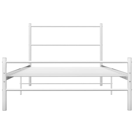 Vidaxl bedframe metaal wit 90x200 cm