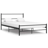 Vidaxl bedframe met hoofdeinde zonder matras 140x200 cm metaal zwart