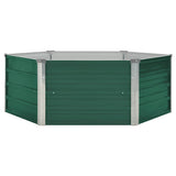 VIDAXL -Pflanzer erhoben 129 x 129 x 46 cm verzinktes Stahlgrün