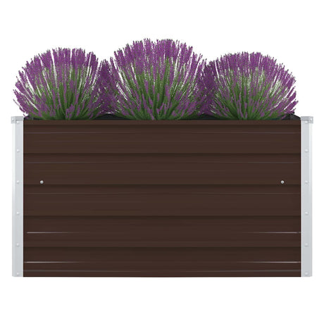 Vidaxl -Pflanzer vermehrte 100x100x45 cm verzinkter Stahlbraun