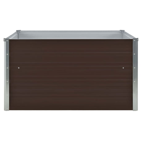 Vidaxl -Pflanzer vermehrte 100x100x45 cm verzinkter Stahlbraun
