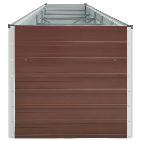 VIDAXL -Pflanzer eingefügt 400 x 80 x 45 cm verzinkter Stahlbraun
