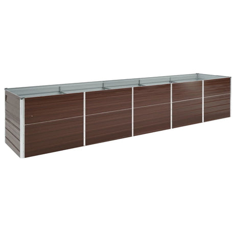 VIDAXL -Pflanzer eingefügt 400x80x77 cm verzinkter Stahlbraun