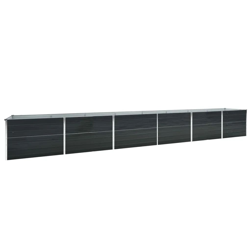 VidaXL Pflanzgefäß erhöht 600x80x77 cm verzinkter Stahl Anthrazit