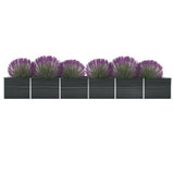 VidaXL Pflanzgefäß erhöht 600x80x77 cm verzinkter Stahl Anthrazit