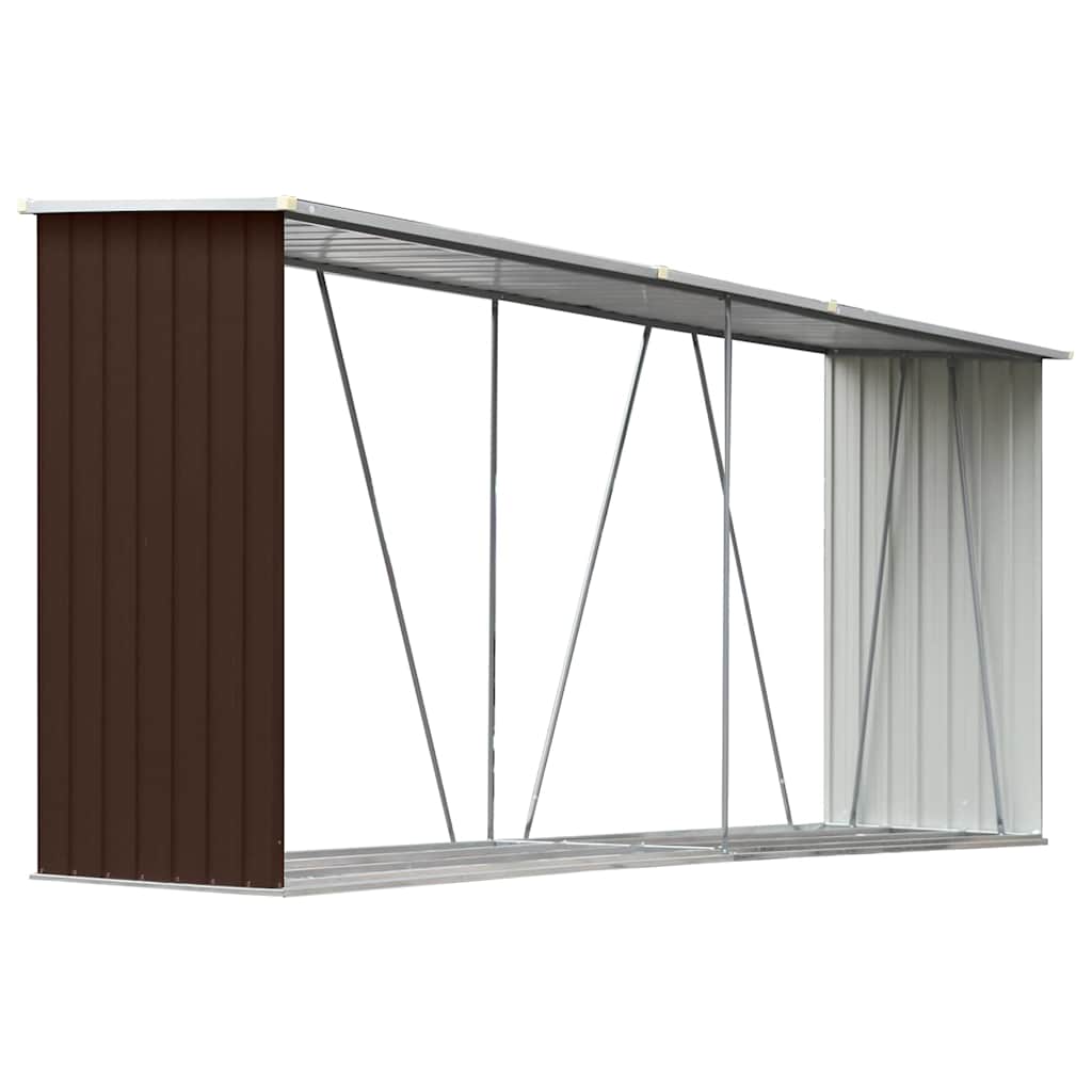 Vidaxl Brennholz Shed 330x84x152 cm verzinkter Stahlbraun
