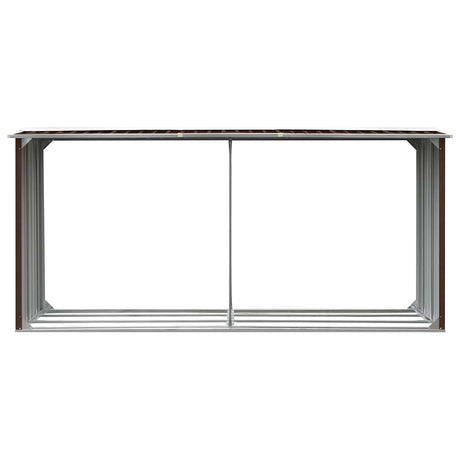 Vidaxl Brennholzschuppen 330x92x153 cm verzinkter Stahlbraun