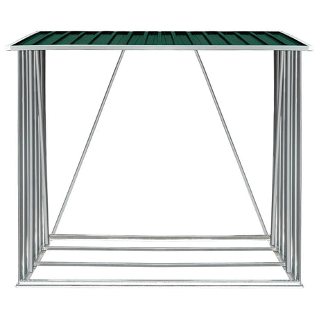 Vidaxl Brennholzschuppen 163x83x154 cm verzinktes Stahlgrün