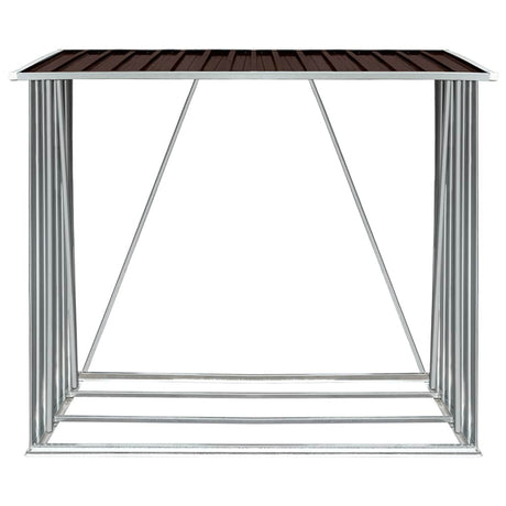Vidaxl Brennholzschuppen 163x83x154 cm verzinkter Stahlbraun