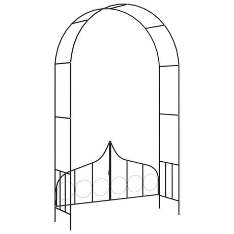 VidaXL Gartenbogen mit Zaun 138x40x238 cm Eisen schwarz