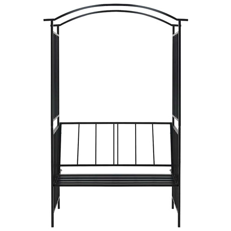 Vidaxl Gartenbogen mit Sofa 128x50x207 cm Eisenschwarz
