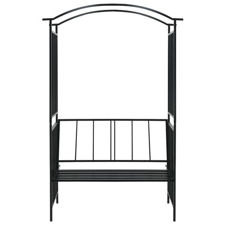 Vidaxl Gartenbogen mit Sofa 128x50x207 cm Eisenschwarz