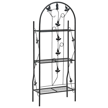Vidaxl Plant Rack 3-Layer 52x28x128 cm Eisenschwarz