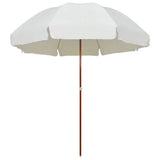 Vidaxl parasol met stalen paal 300 cm zandkleurig