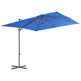 Vidaxl -schwimmender Parasol mit Stahlpol 250x250 cm Azurblau