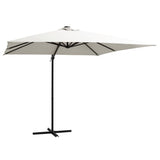 Vidaxl -schwimmendes Parasol mit LED- und Stahlpol 250x250 cm Sand -Colored