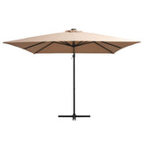 Vidaxl -schwimmendes Parasol mit LED und Stahlpol 250x250 cm Taupe