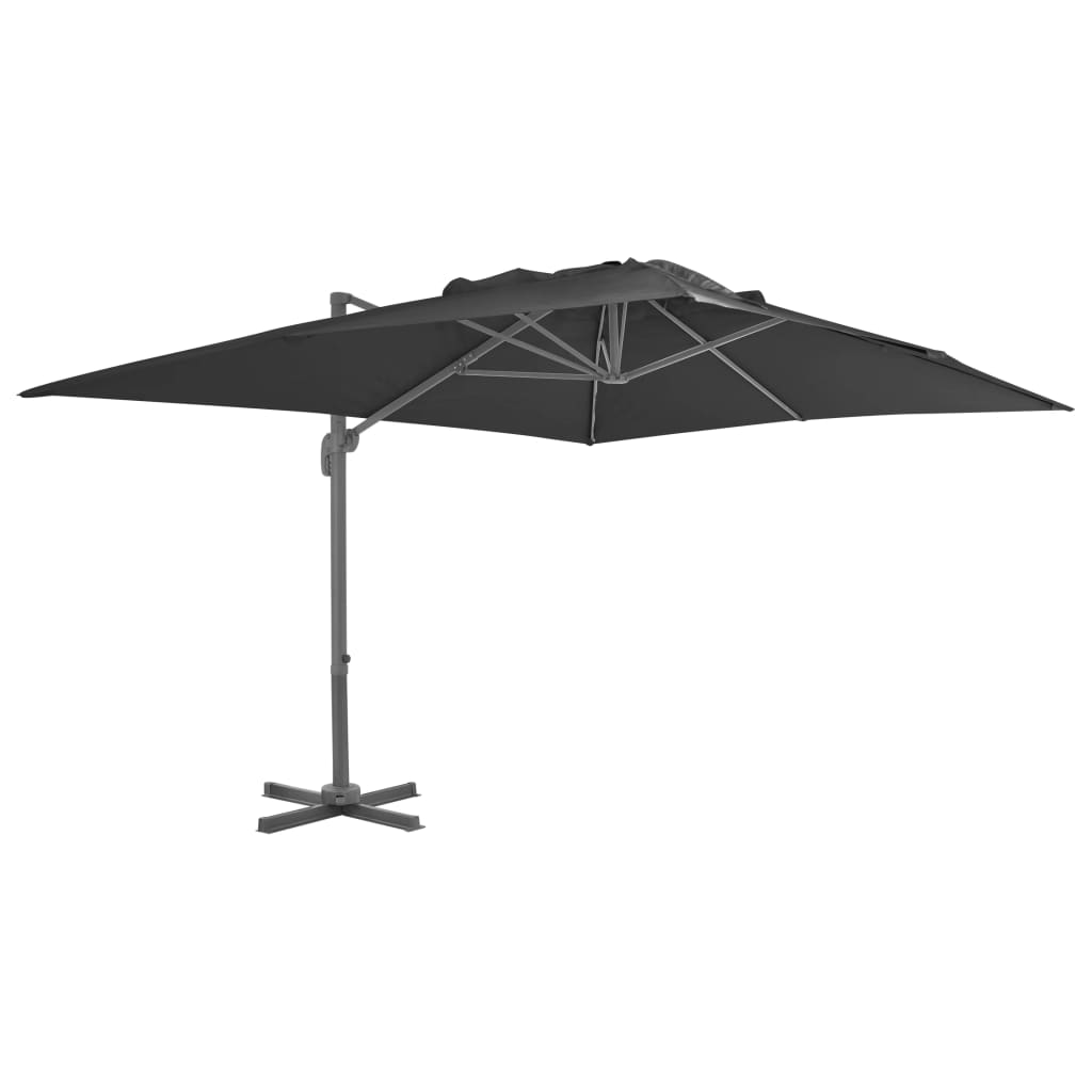 Vidaxl schwimmender Sonnenschirm mit Aluminiumstange 4x3 m schwarz