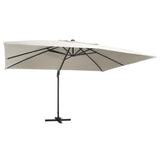Vidaxx schwimmender Sonnenschirm mit LED und Aluminiumstange 400x300 cm sandfarben