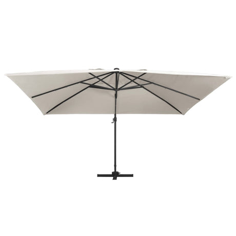 Vidaxx schwimmender Sonnenschirm mit LED und Aluminiumstange 400x300 cm sandfarben