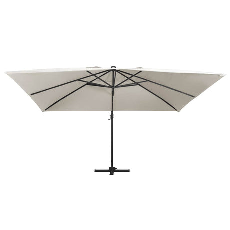 Vidaxx schwimmender Sonnenschirm mit LED und Aluminiumstange 400x300 cm sandfarben