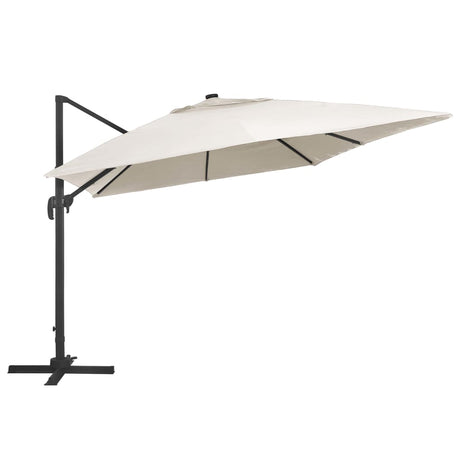 Vidaxx schwimmender Sonnenschirm mit LED und Aluminiumstange 400x300 cm sandfarben