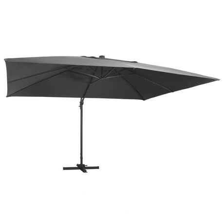 Vidaxx schwimmender Sonnenschirm mit LED und Aluminiummast 400x300 cm Anthrazit