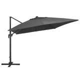 Vidaxx schwimmender Sonnenschirm mit LED und Aluminiummast 400x300 cm Anthrazit