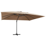 Vidaxx schwimmender Sonnenschirm mit LED und Aluminiummast 400x300 cm taupe
