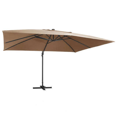 Vidaxx schwimmender Sonnenschirm mit LED und Aluminiummast 400x300 cm taupe