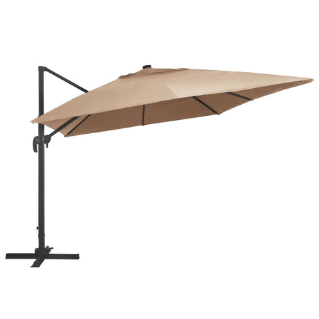 Vidaxx schwimmender Sonnenschirm mit LED und Aluminiummast 400x300 cm taupe