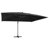 Vidaxx schwimmender Sonnenschirm mit LED-Beleuchtung und Mast 400x300 cm schwarz