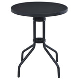 Vidaxl tuintafel 80 cm staal en glas zwart