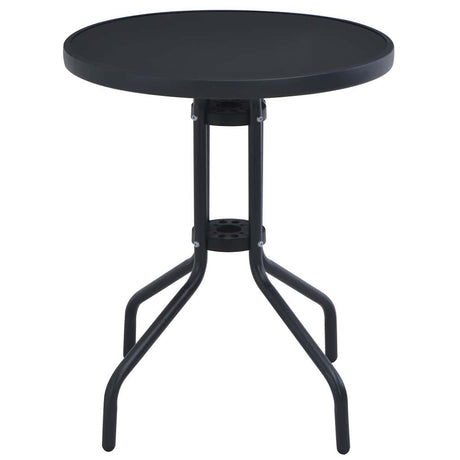 Vidaxl tuintafel 80 cm staal en glas zwart