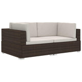 Vidaxl hoekbanken 2 st met kussens poly rattan bruin