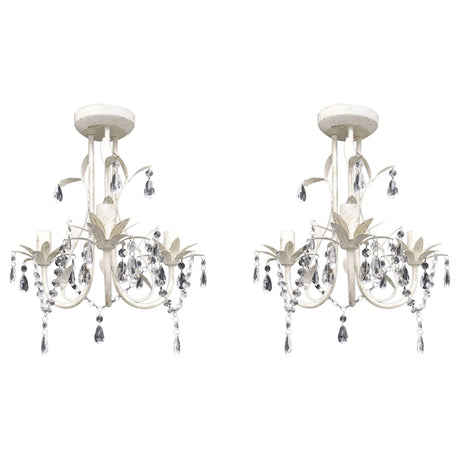 Vidaxl -Kristelier Kristal 2 St elegant White