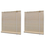 Vidaxl Roller Blinds 2 PCs 120x160 cm Bambus Natural