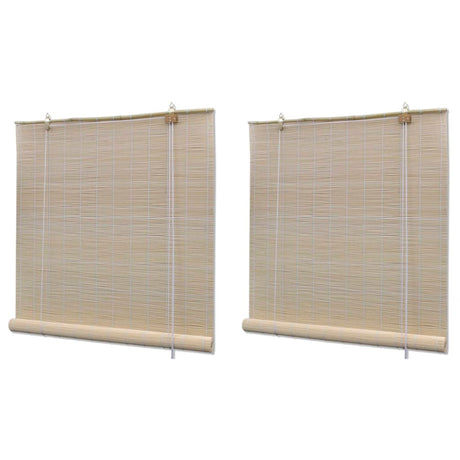 Vidaxl Roller Blinds 2 PCs 120x160 cm Bambus Natural