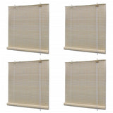 Vidaxl Roller Jalousien 4 PCs 120x160 cm Bambus Natural
