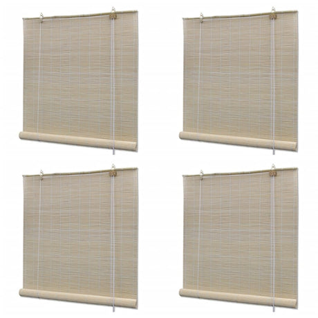 Vidaxl Roller Jalousien 4 PCs 120x160 cm Bambus Natural