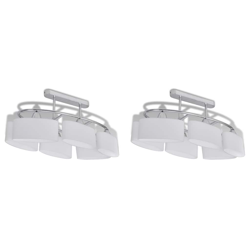 VIDAXL -Deckenlampe mit ellipse -verdrängten Glashauben 2 ST E14
