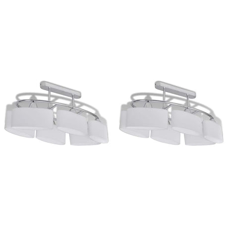 VIDAXL -Deckenlampe mit ellipse -verdrängten Glashauben 2 ST E14