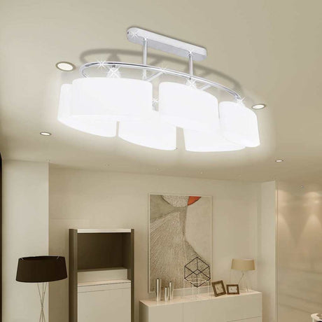 VIDAXL -Deckenlampe mit ellipse -verdrängten Glashauben 2 ST E14