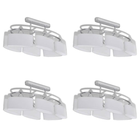 VidaXL Deckenleuchte mit elliptischen Glasschirmen 4 Stück E14