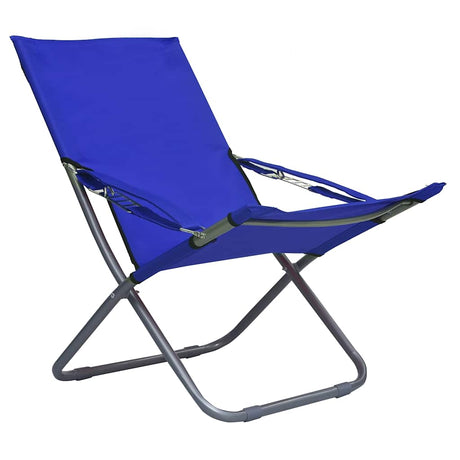 Vidaxl opklapbare stoelen, 2 stuks, stof, blauw