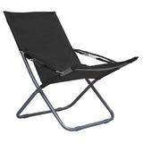 Vidaxl strandstoelen 2 st inklapbaar stof zwart