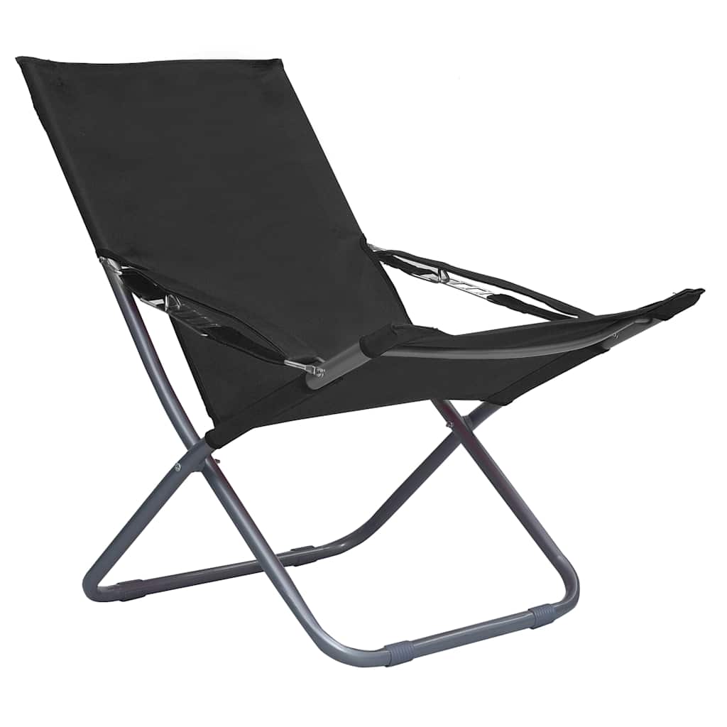 Vidaxl opklapbare stoelen, 2 stuks, stof, zwart